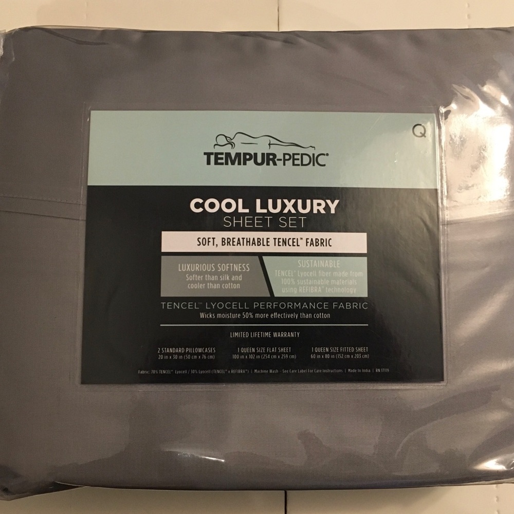 NWT Tempur-Pedic Cool Luxury Queen Sheet Set – Silver Sconce